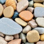 Colorful river rocks in various shapes and sizes.