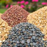 Colorful gravel options for landscaping projects.